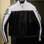 Black White MV Agusta Brutale Motorcycle Leather Jacket