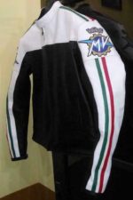 Black White MV Agusta Brutale Motorcycle Leather Jacket - Image 2