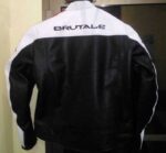 Black White MV Agusta Brutale Motorcycle Leather Jacket - Image 3