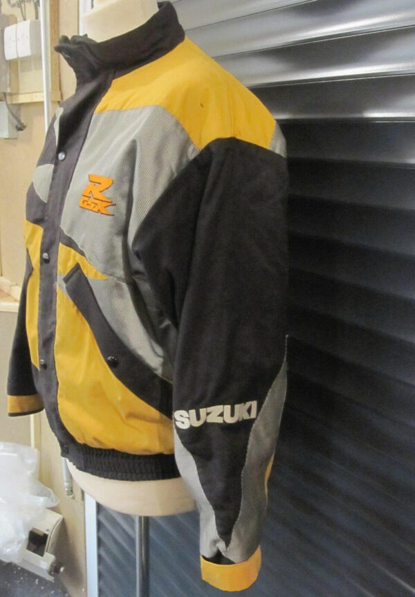 Black Yellow Suzuki GSXR Motorcycle Racing Textile Jacket - Image 3
