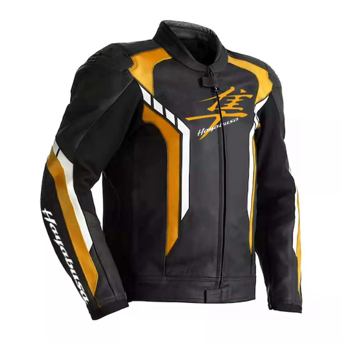 Black-Yellow-Suzuki-Hayabusa-Motorcycle-Leather-Jacket-1.jpg Black Yellow Suzuki Hayabusa Motorcycle Leather Jacket - Image 1