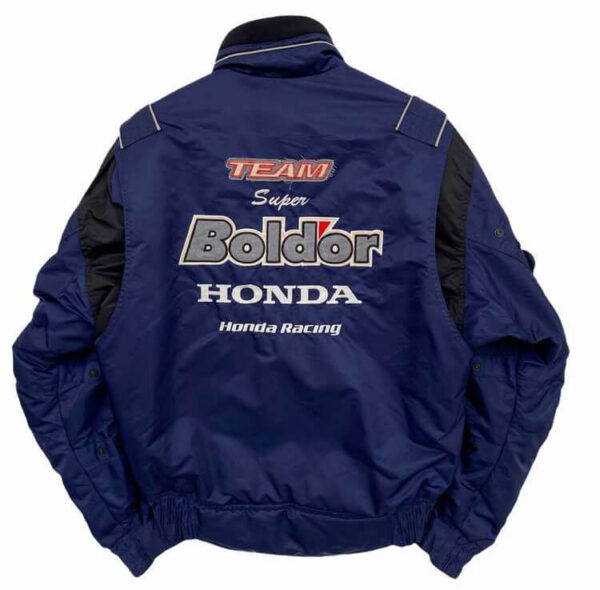 Blue Honda Team Motorcycle Racing Textile Jacket - Image 2