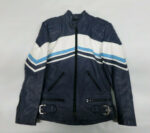Blue Suzuki Motorcycle Racing Leather Jacket - Image 2
