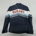 Blue Suzuki Motorcycle Racing Leather Jacket