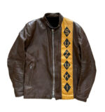 Brown Suzuki Motorcycle Racing Leather Jacket