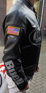 Buell Motorcycle Black Leather Jacket - Image 3