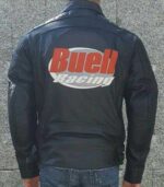 Buell Motorcycle Racing Black Leather Jacket - Image 2