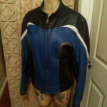 Buell Motorcycle Racing Blue And Black Leather Jacket - Image 2