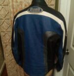 Buell Motorcycle Racing Blue And Black Leather Jacket