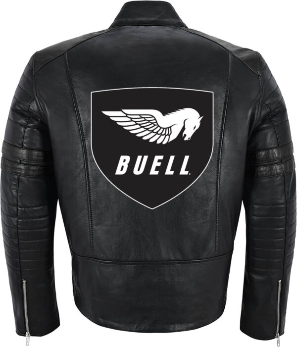 Buell Motorcycle Racing Leather Black Jacket - Image 2