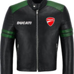 Ducati Black And Green Motorcycle Racing Leather Jacket