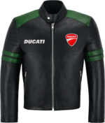 Ducati Black And Green Motorcycle Racing Leather Jacket