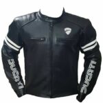 Ducati Black And White Motorcycle Leather Jacket
