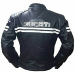 Ducati Black And White Motorcycle Leather Jacket - Image 3