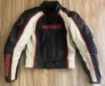 Ducati Black And White Motorcycle Racing Leather Jacket