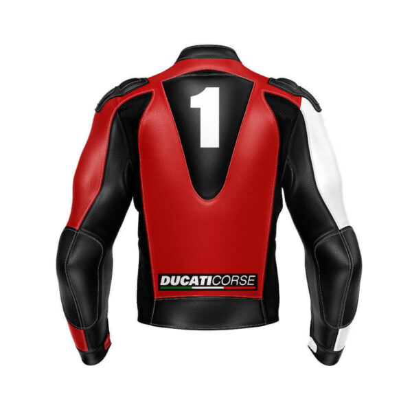 Ducati Corse 1 Motorcycle Racing Leather Jacket - Image 2