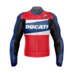 Ducati Motorcycle Blue And Black Leather Jacket
