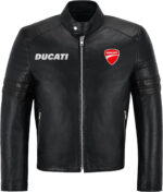 Ducati Motorcycle Racing Leather Black Jacket