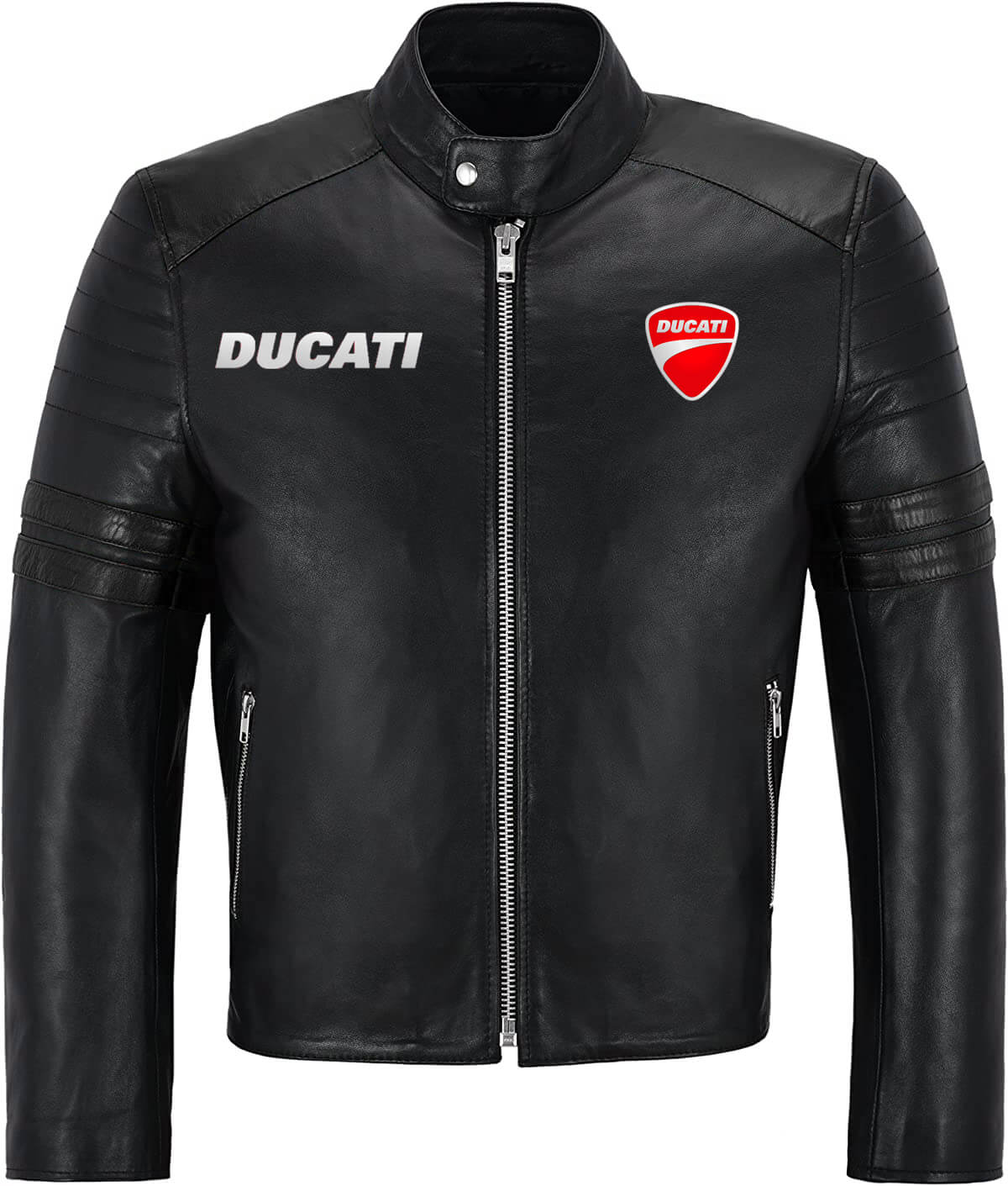 Ducati-Motorcycle-Racing-Leather-Black-Jacket-1.jpg Ducati Motorcycle Racing Leather Black Jacket - Image 1