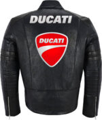 Ducati Motorcycle Racing Leather Black Jacket - Image 2