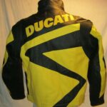 Ducati Motorcycle Yellow And Black Leather Jacket