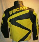 Ducati Motorcycle Yellow And Black Leather Jacket