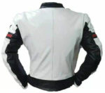 Ducati White And Black Motorcycle Racing Leather Jacket - Image 2