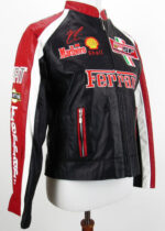 Ferrari Motorcycle Black And Red Leather Jacket - Image 2