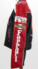 Ferrari Motorcycle Black And Red Leather Jacket - Image 5