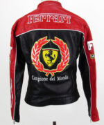 Ferrari Motorcycle Black And Red Leather Jacket - Image 6