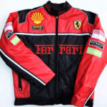 Ferrari Motorcycle Black And Red Racing Leather Jacket