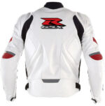 GSXR Suzuki Motorcycle White Leather Jacket - Image 2