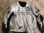 Gray Suzuki Motorcycle Joe Rocket Leather Jacket