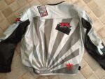 Gray Suzuki Motorcycle Joe Rocket Leather Jacket - Image 2