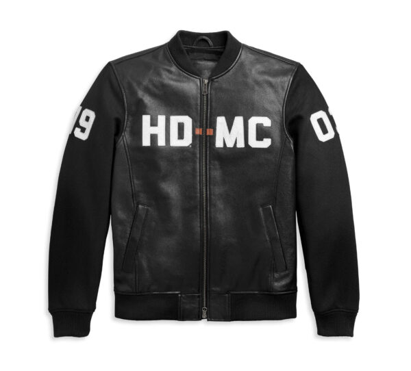 HD MC Harley Davidson Mixed Media Bomber Jacket - Image 2