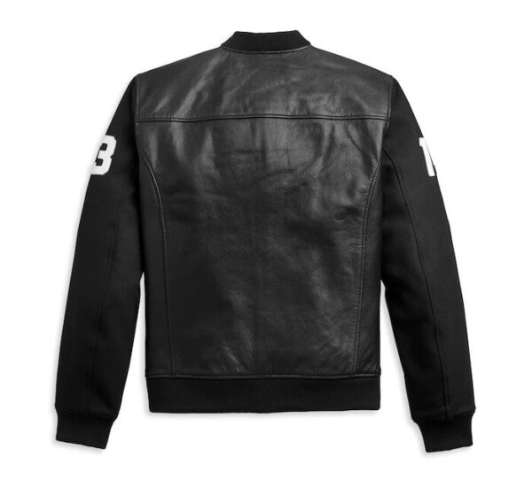 Harley Davidson HD MC Mixed Media Bomber Jacket - Image 2
