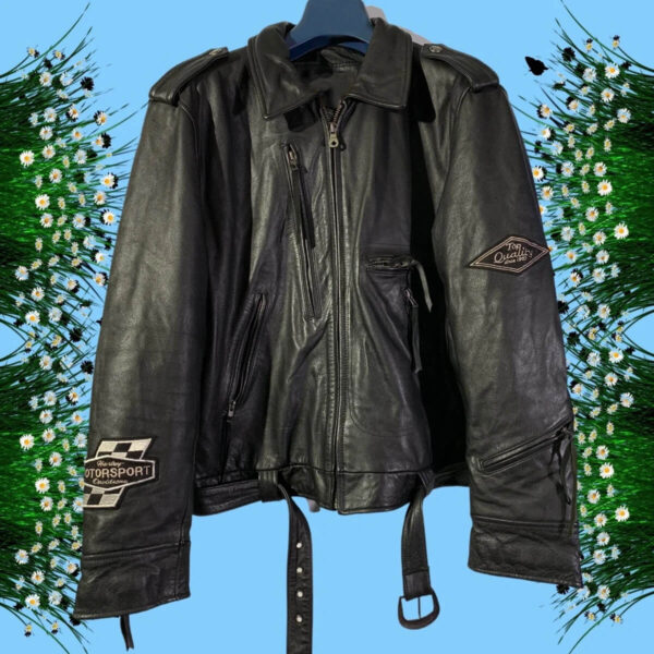 Harley Davidson Motorcycle Vintage Leather Jacket - Image 2