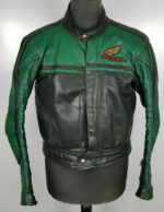 Honda Motorcycle Black And Green Leather Jacket