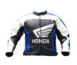Honda Motorcycle Black And White Leather Jacket