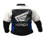 Honda Motorcycle Black And White Leather Jacket - Image 2