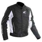 Honda Motorcycle Black And White Racing Textile Jacket