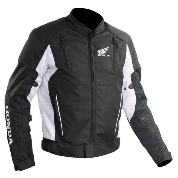 Honda-Motorcycle-Black-And-White-Racing-Textile-Jacket-1.jpg Honda Motorcycle Black And White Racing Textile Jacket - Image 1
