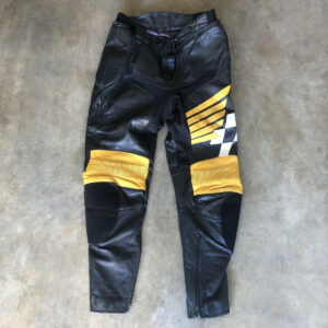 Honda Motorcycle Black And Yellow Leather Pant