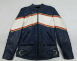 Honda Motorcycle Blue Racing Leather Jacket - Image 2