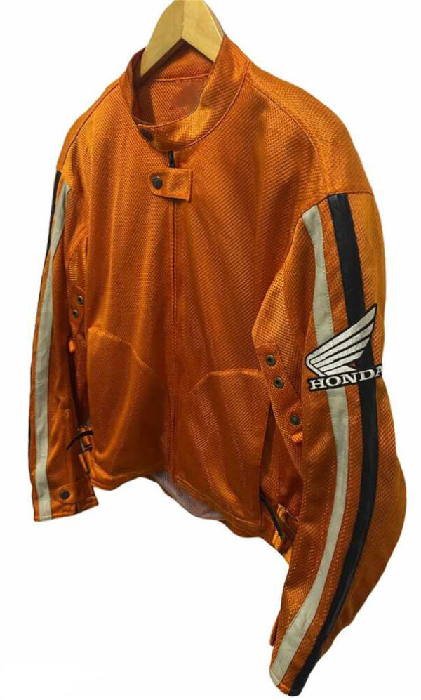 Honda Motorcycle Orange Racing Textile Jacket - Image 2