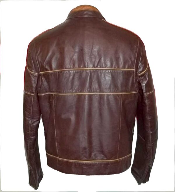 Honda Motorcycle Racing Brown Leather Jacket - Image 2