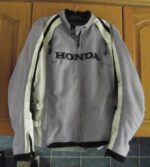 Honda Motorcycle Racing Gray Textile Jacket