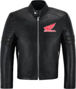 Honda Motorcycle Racing Leather Black Jacket
