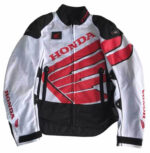 Honda Motorcycle White And Black Racing Textile Jacket