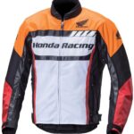 Honda Motorcycle White And Orange Racing Jacket